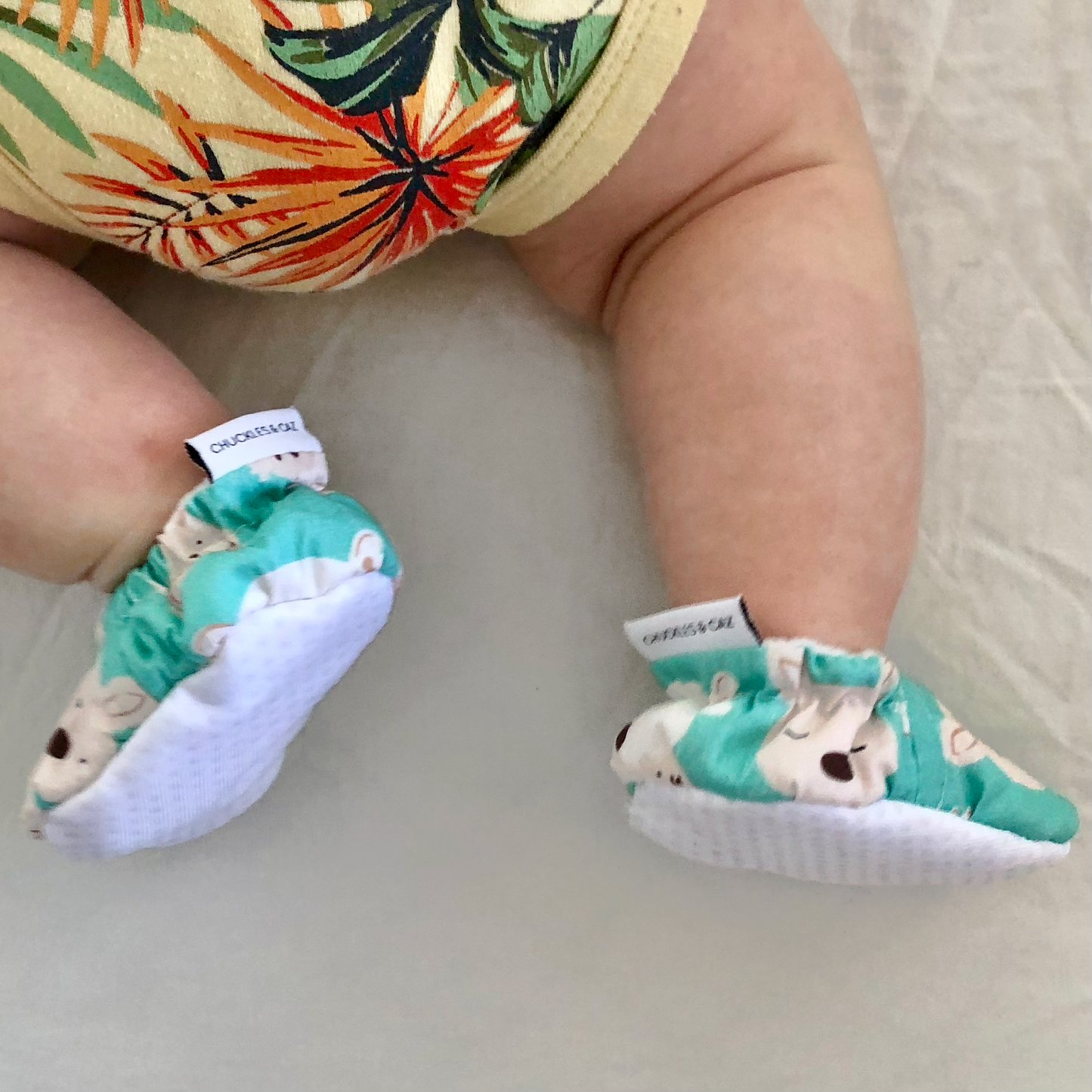 Aqua Koala & Kangaroo Baby Booties - Chuckles & Caz