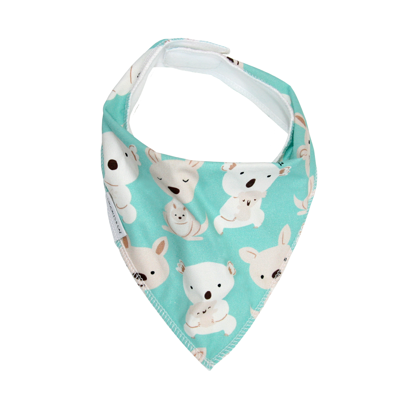 Aqua Koala & Kangaroo Baby Booties & matching Dribble Bib - Gift Set - Chuckles & Caz