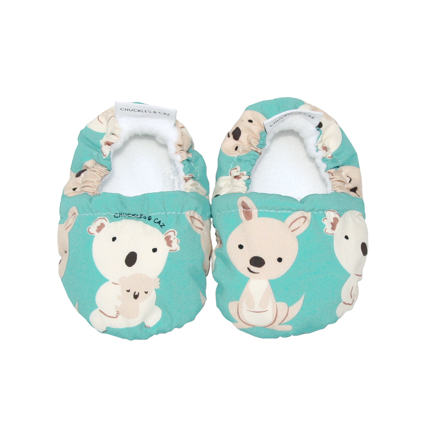 Aqua Koala & Kangaroo Baby Booties - Chuckles & Caz