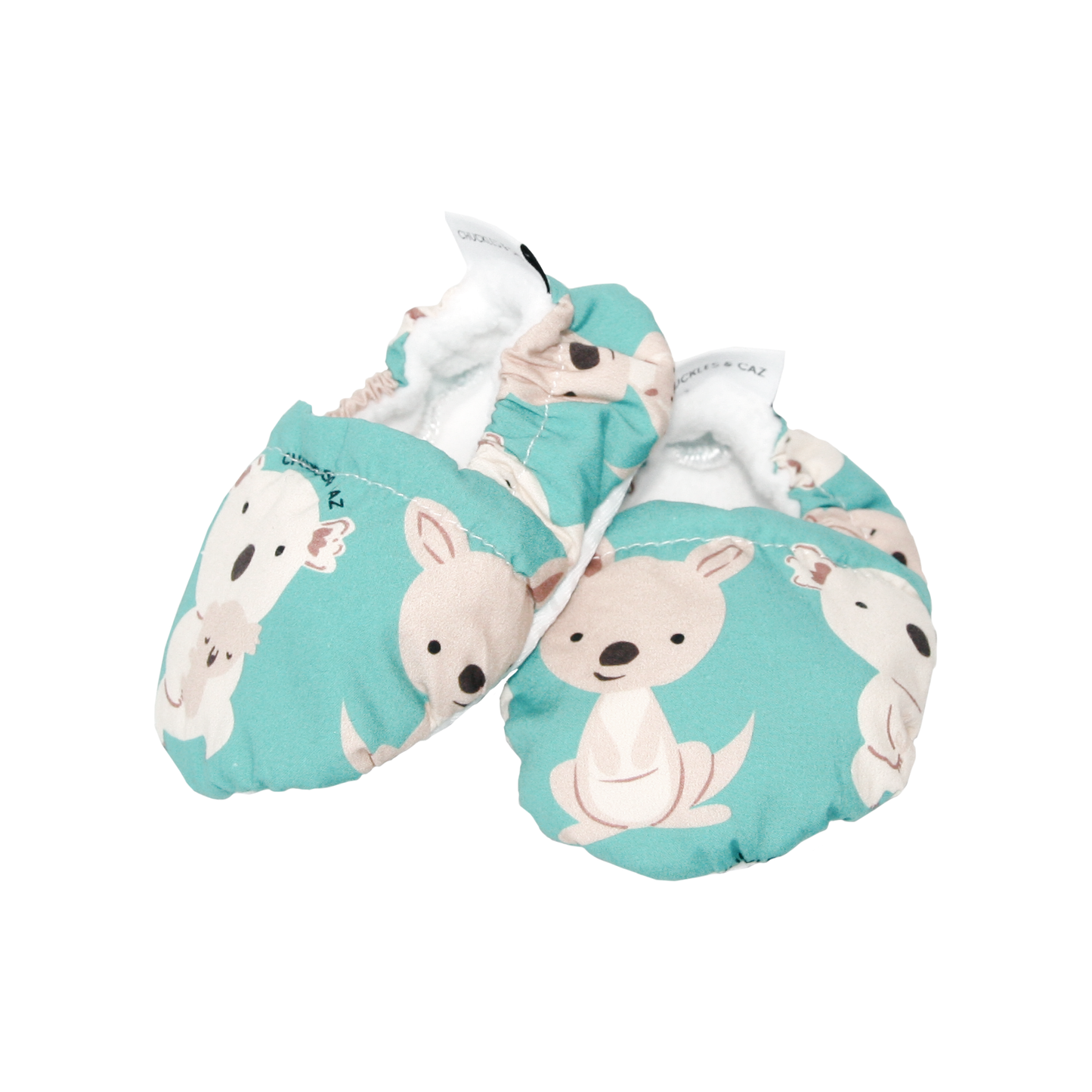 Aqua Koala & Kangaroo Baby Booties - Chuckles & Caz
