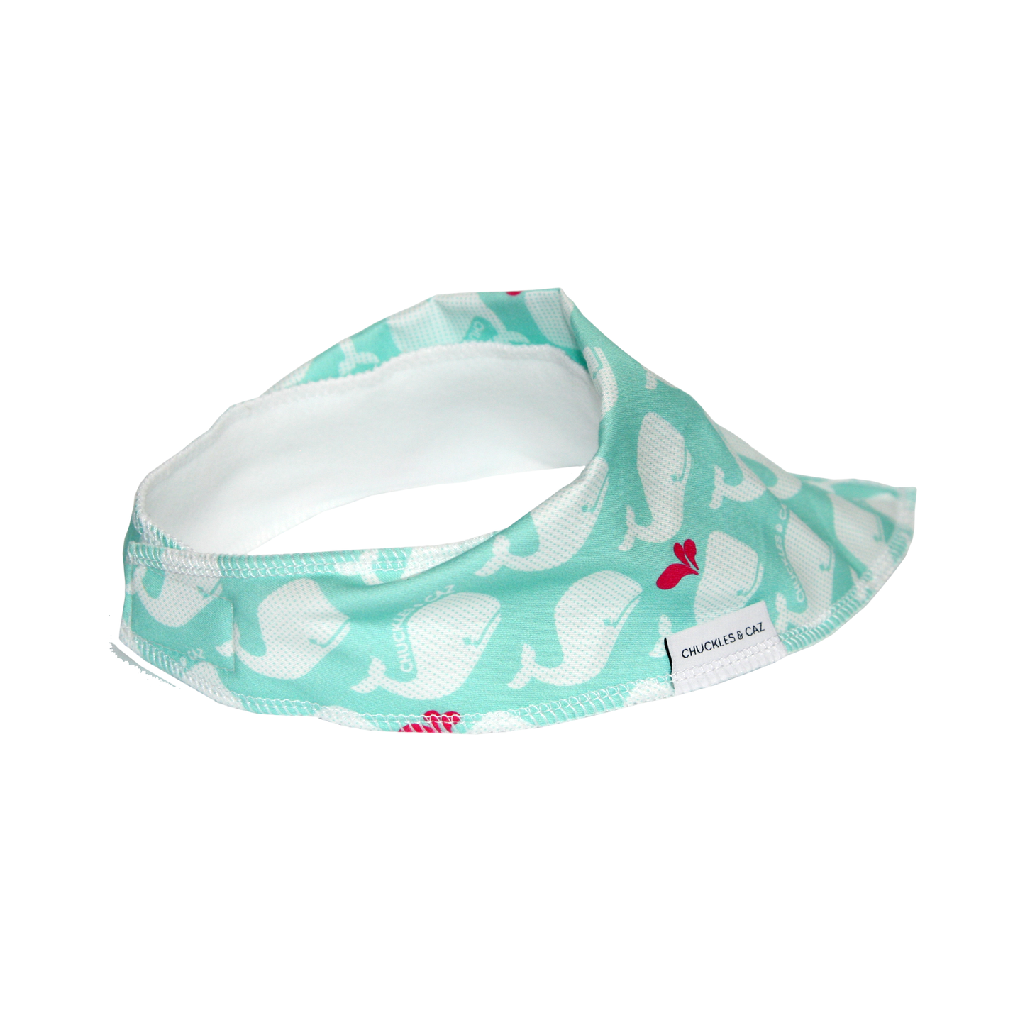 Aqua & White Whale Dribble Bib - Chuckles & Caz