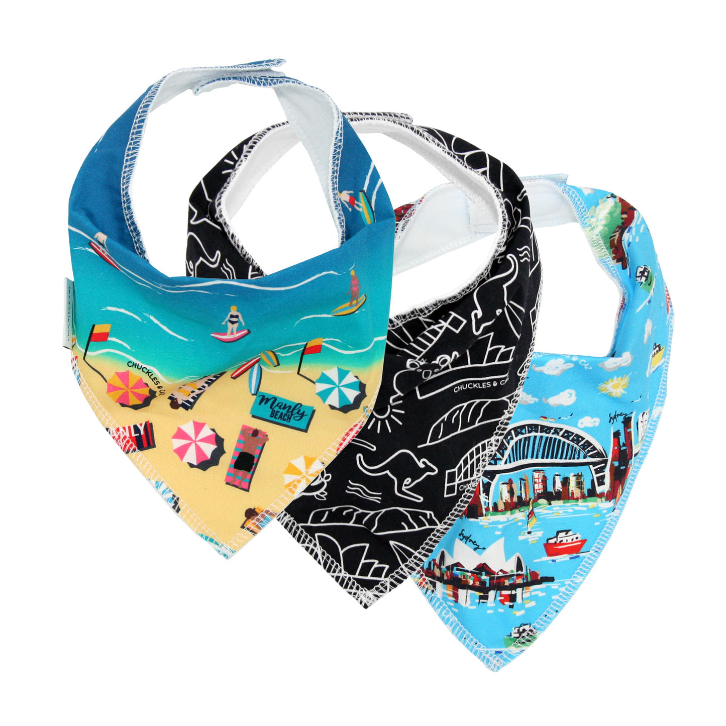 Aussie Dribble Bib 3pk - Gift Set 3 - Chuckls & Caz
