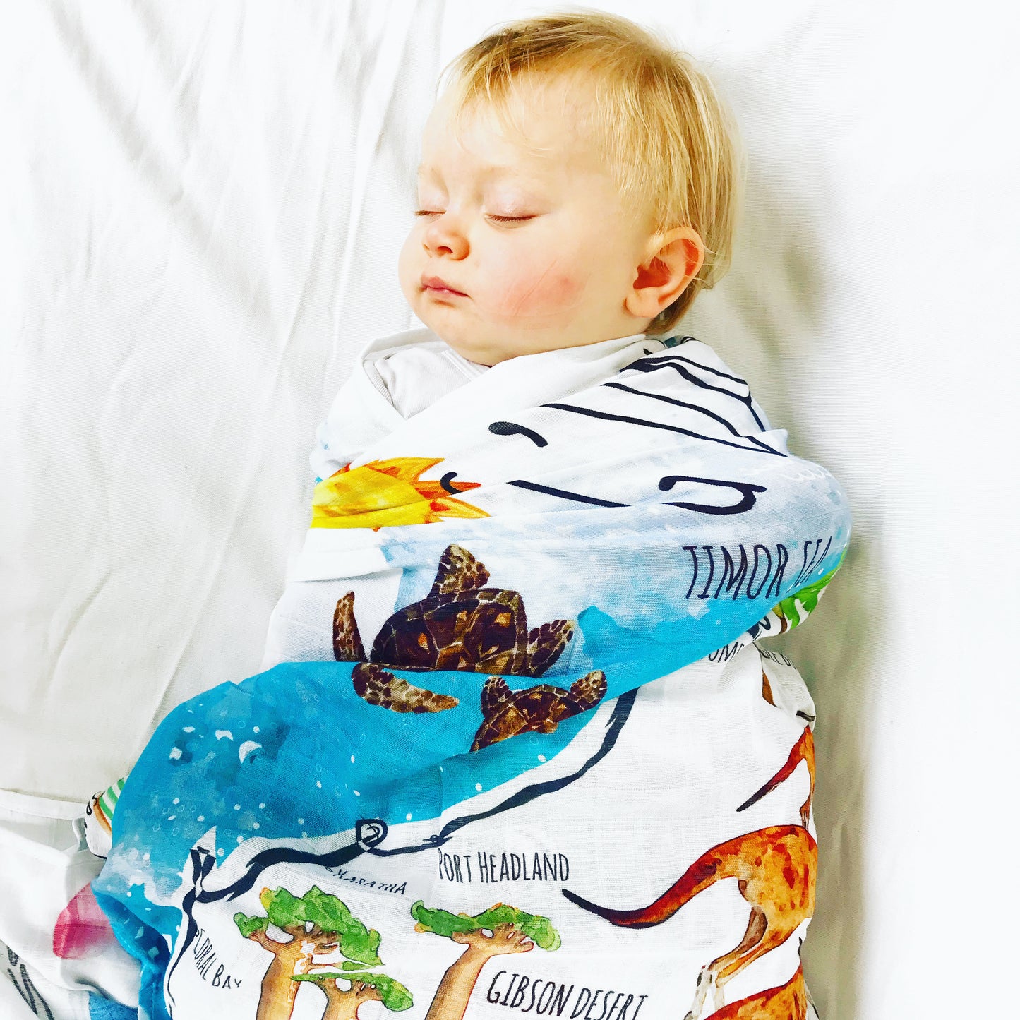 Australian Map Muslin Swaddle - Chuckles & Caz