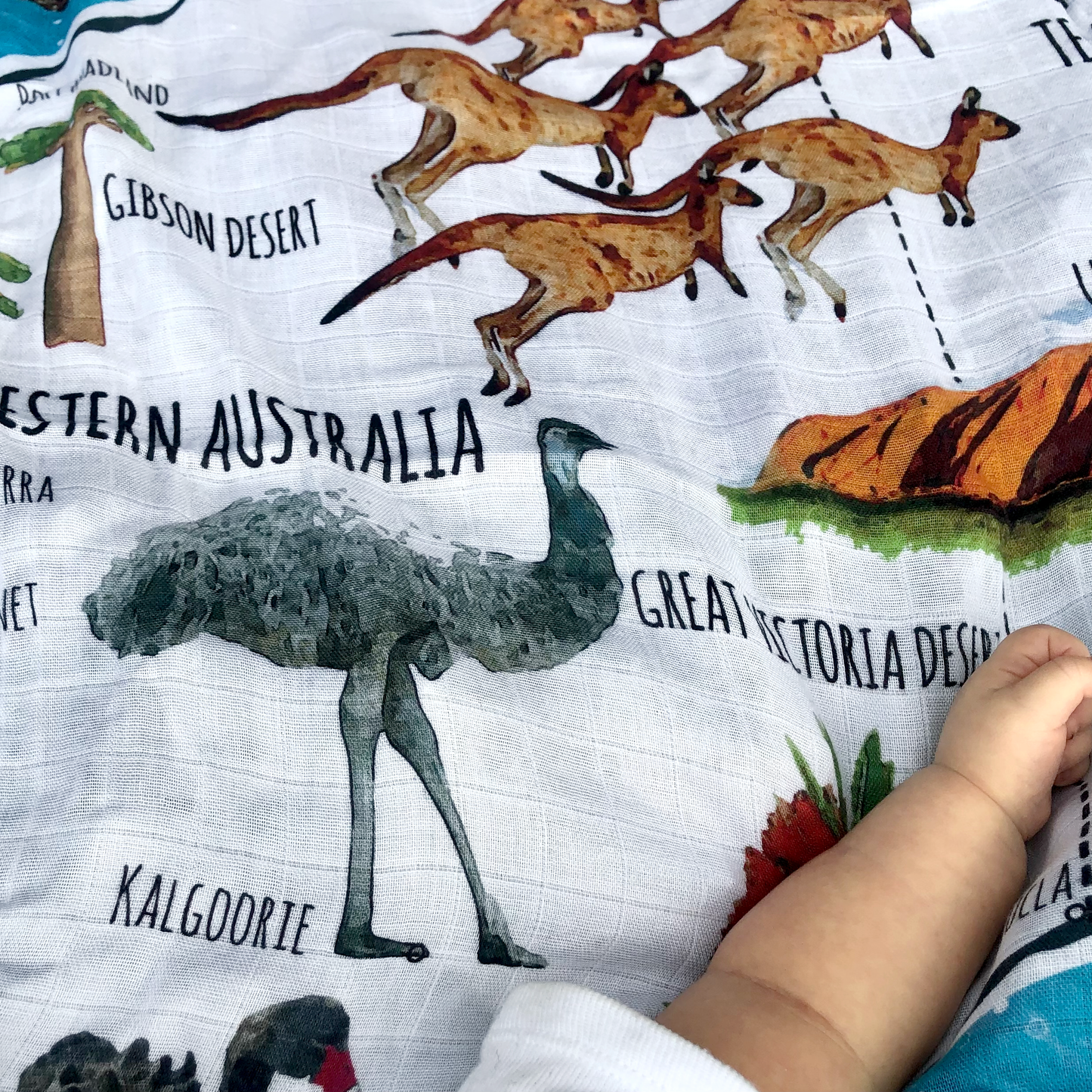 Australian Map Muslin Swaddle - Chuckles & Caz