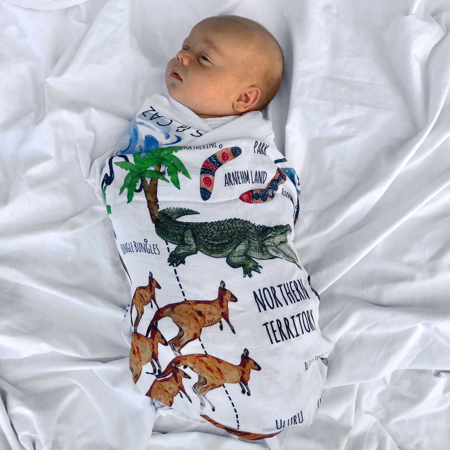 Australian Map Muslin Swaddle - Chuckles & Caz