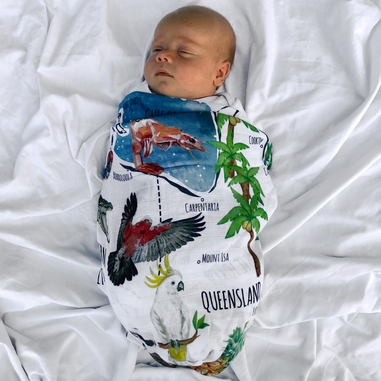 Australian Map Muslin Swaddle - Chuckles & Caz