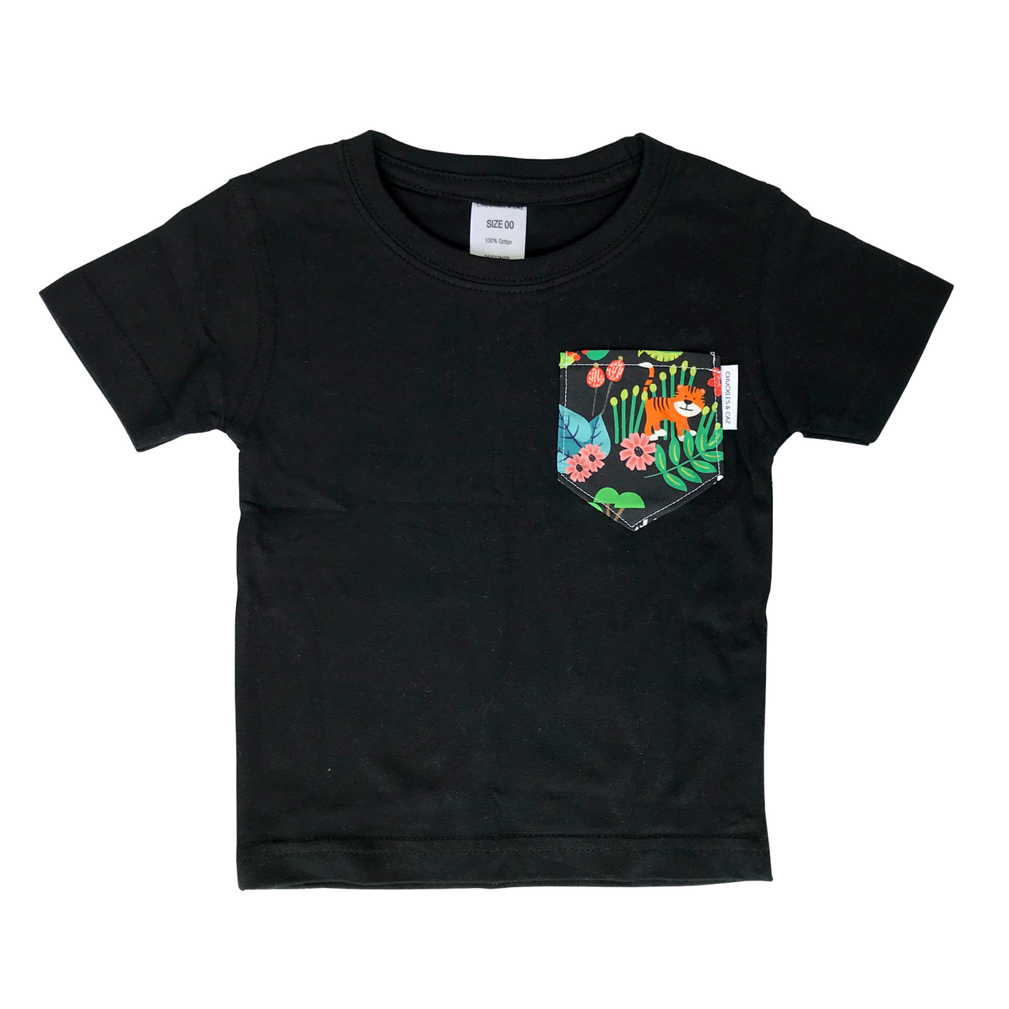 Jungle Print Pocket Tee & matching Dribble Bib - Gift Set - Chuckles & Caz