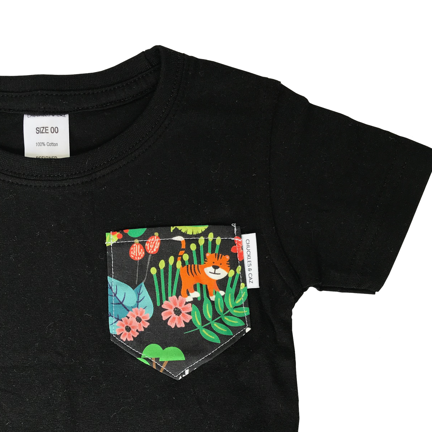 Jungle Print Pocket Tee & matching Dribble Bib - Gift Set - Chuckles & Caz