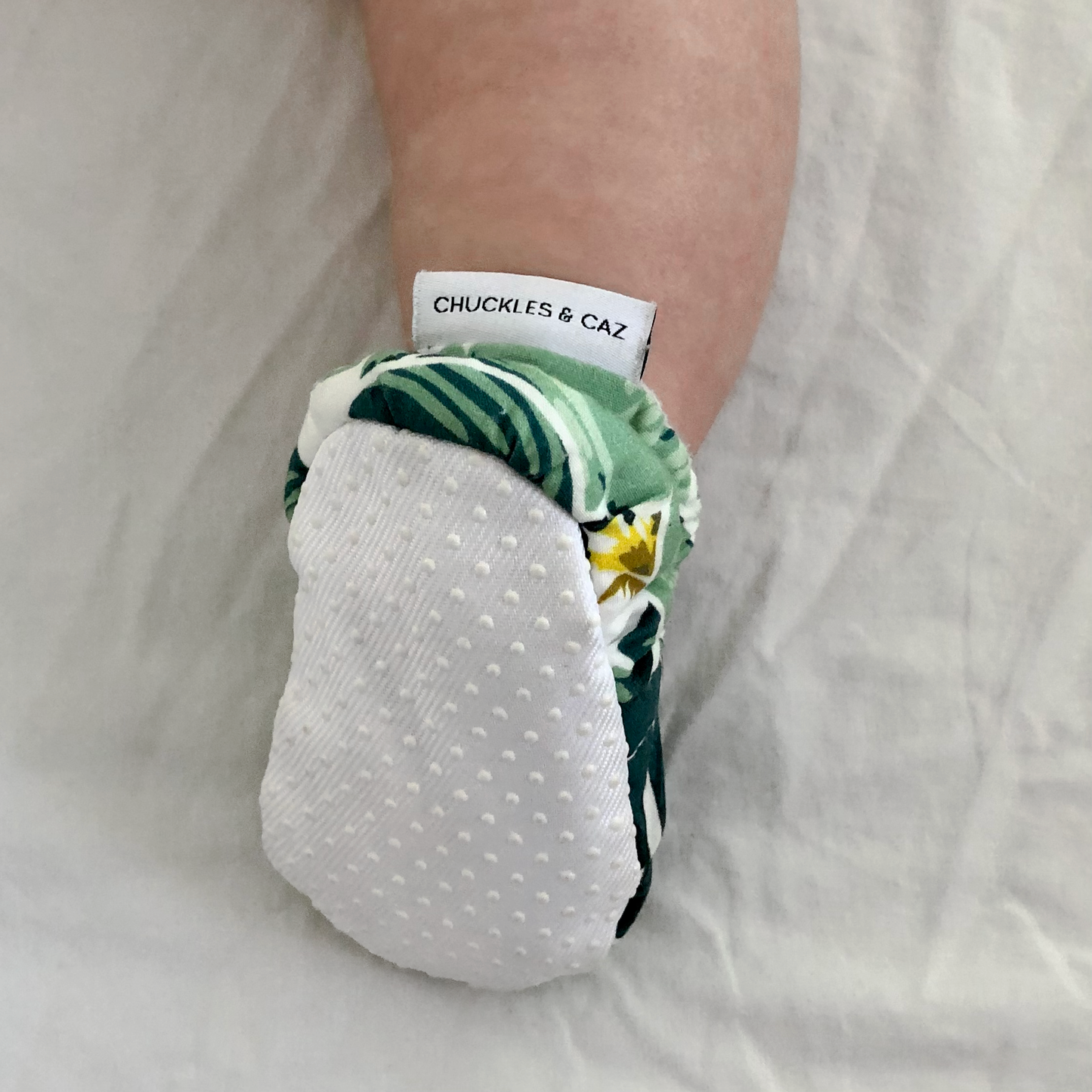 Tropical Palm Baby Booties - Chuckles & Caz