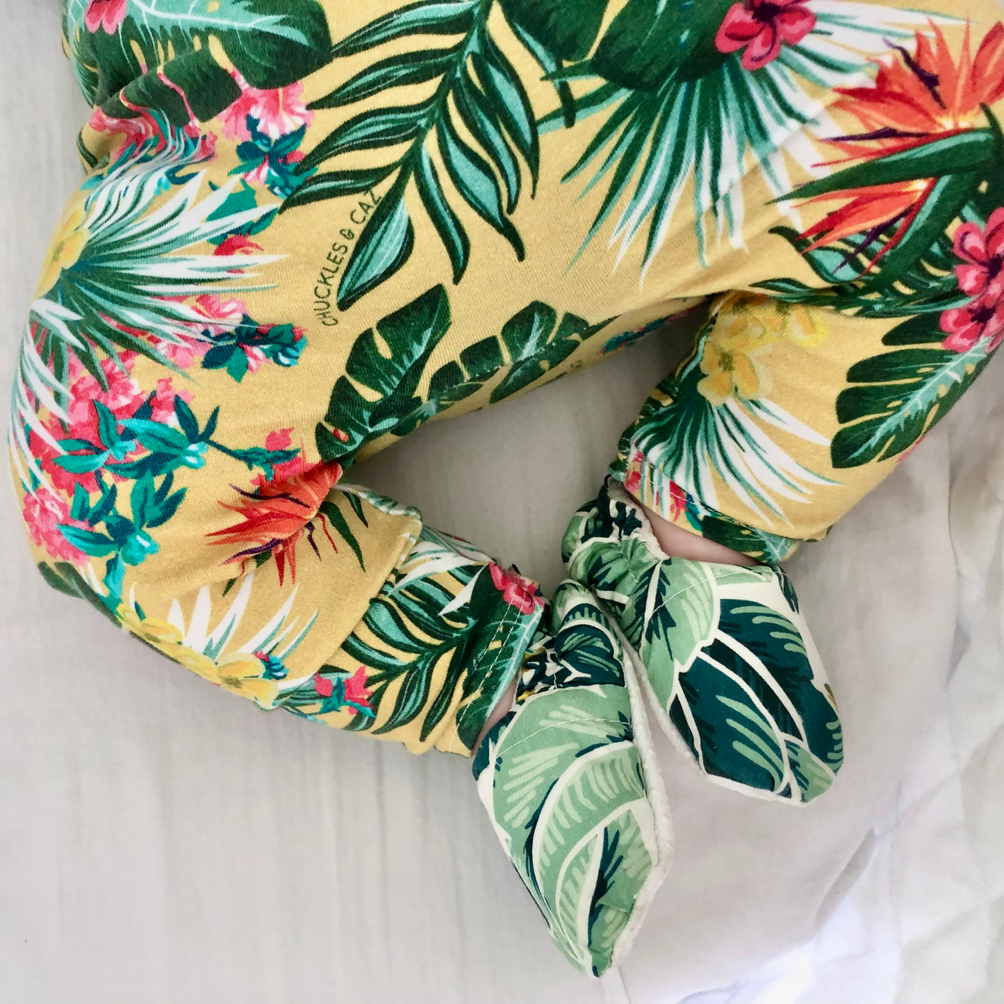 Tropical Palm Baby Booties - Chuckles & Caz