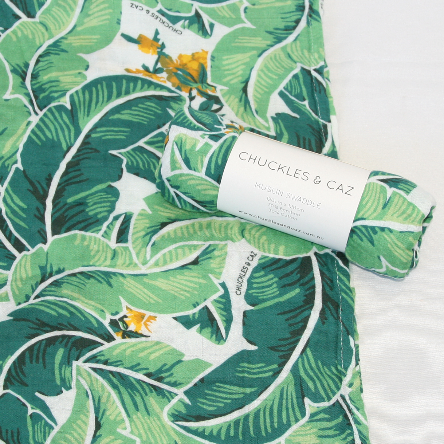 Tropical Palm Muslin Swaddle - Chuckles & Caz