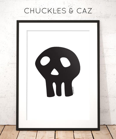Black Skull Digital Artwork - Chuckles & Caz