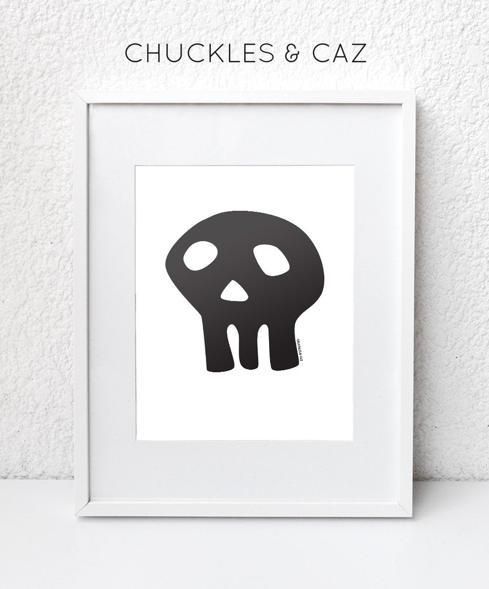 Black Skull Digital Artwork - Chuckles & Caz