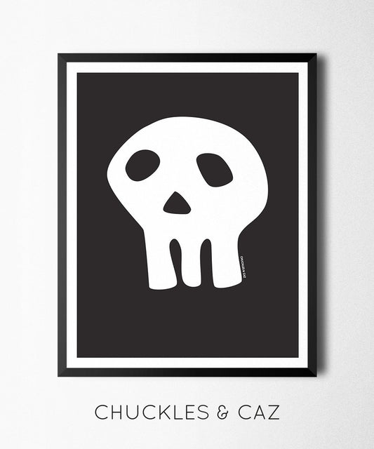 White Skull Digital Artwork - Chuckles & Caz