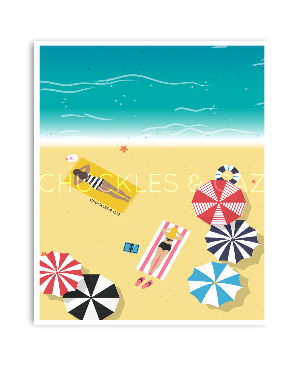 Beach Life Digital Artwork - Chuckles & Caz