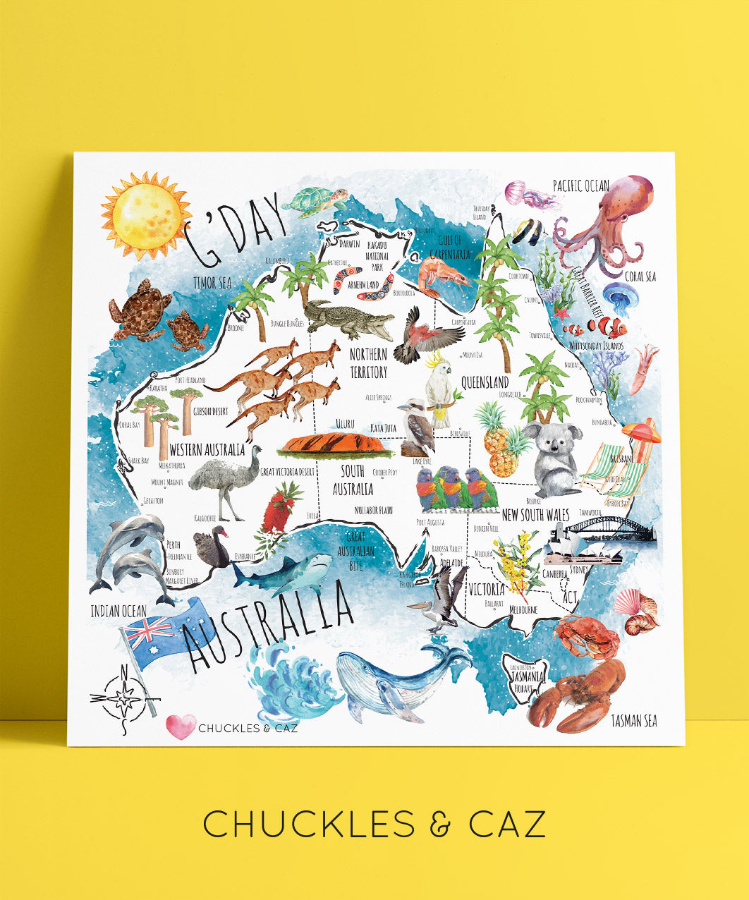 Australian Map Digital Artwork - Chuckles & Caz