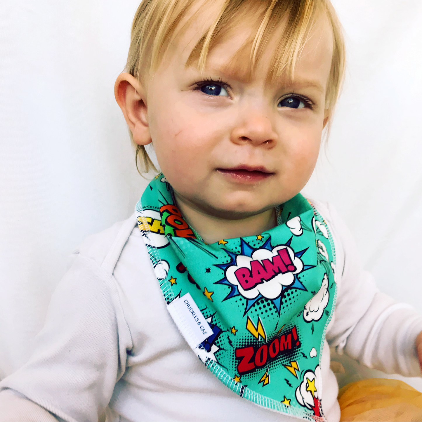 Comic Book Dribble Bib - Chuckles & Caz