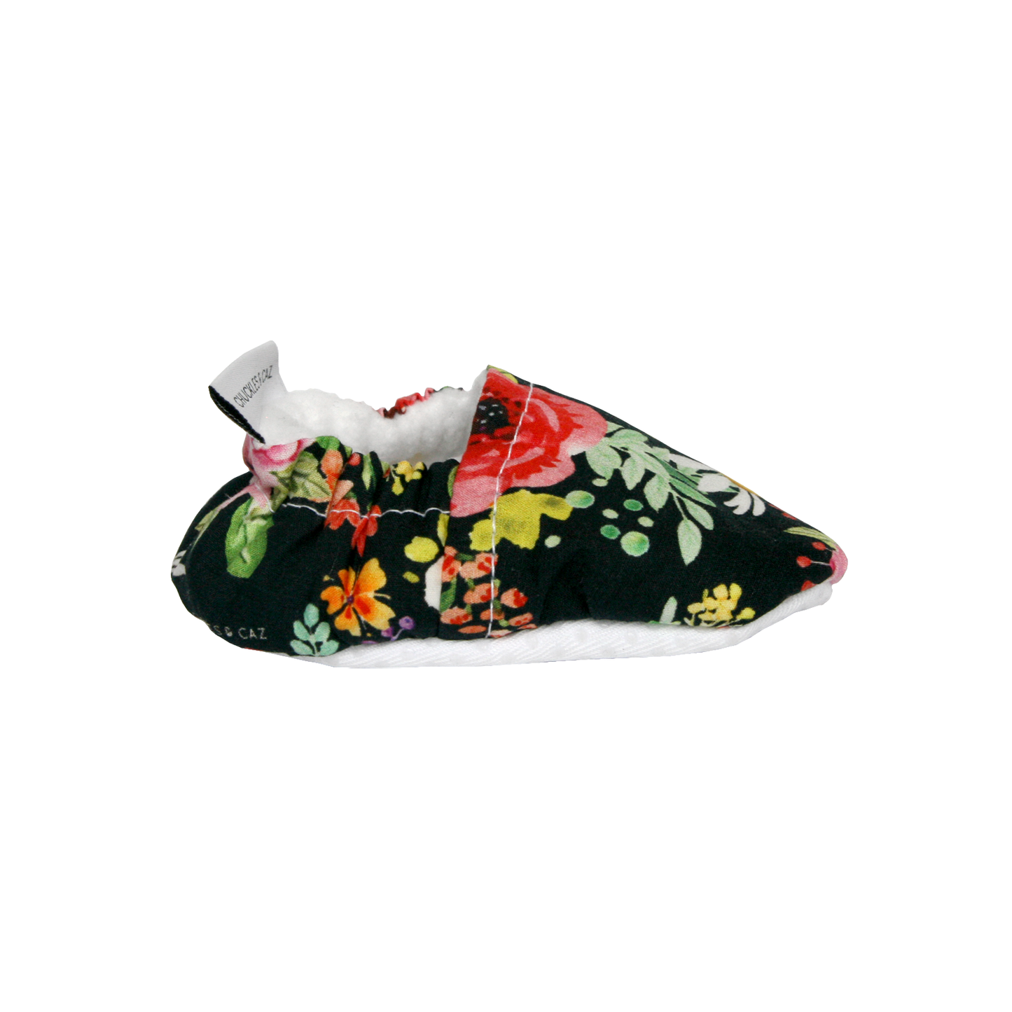 Dark Watercolour Flower Baby Booties - Chuckles & Caz