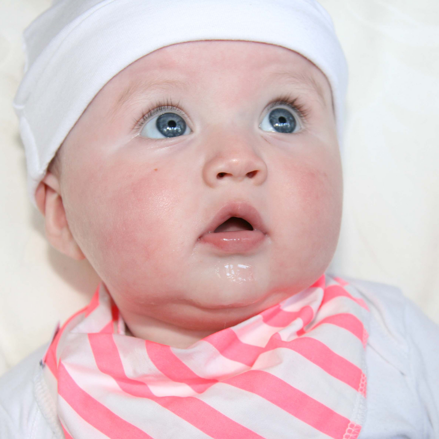 Fluro Coral Stripe Dribble Bib - Chuckles & Caz