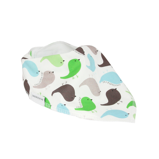 Fluro Green Bird Dribble Bib - Chuckles & Caz