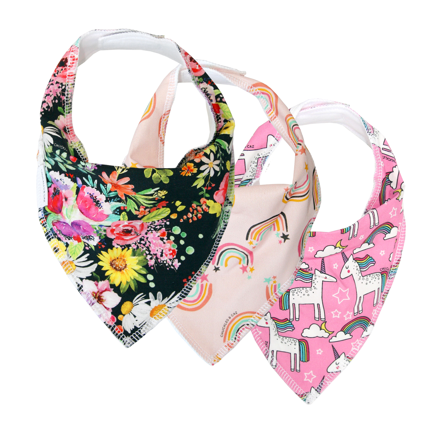 Girls Dribble Bib 3pk - Gift Set 2 - Chuckles & Caz