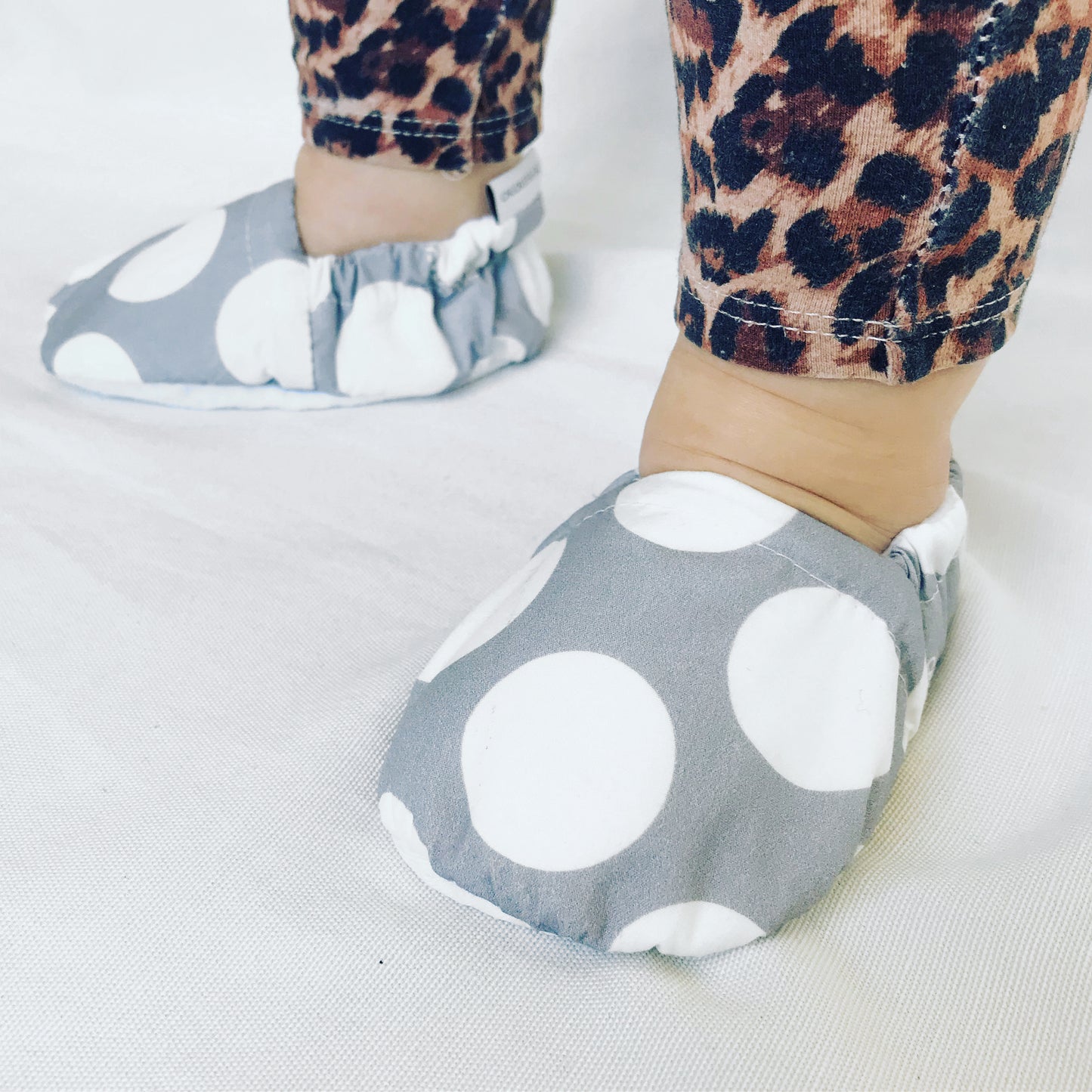 Grey Spot Baby Booties - Chuckles & Caz