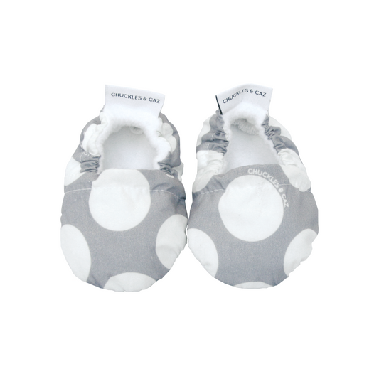 Grey Spot Baby Booties - Chuckles & Caz