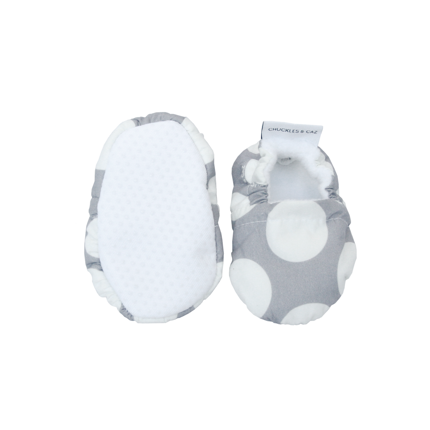 Grey Spot Baby Booties - Chuckles & Caz