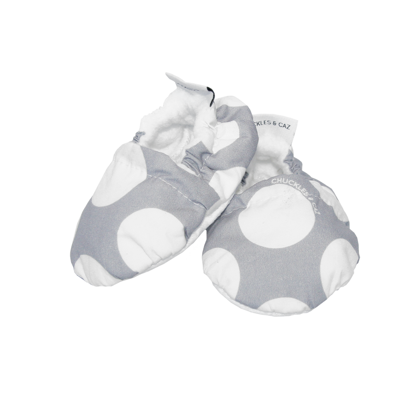 Grey Spot Baby Booties - Chuckles & Caz