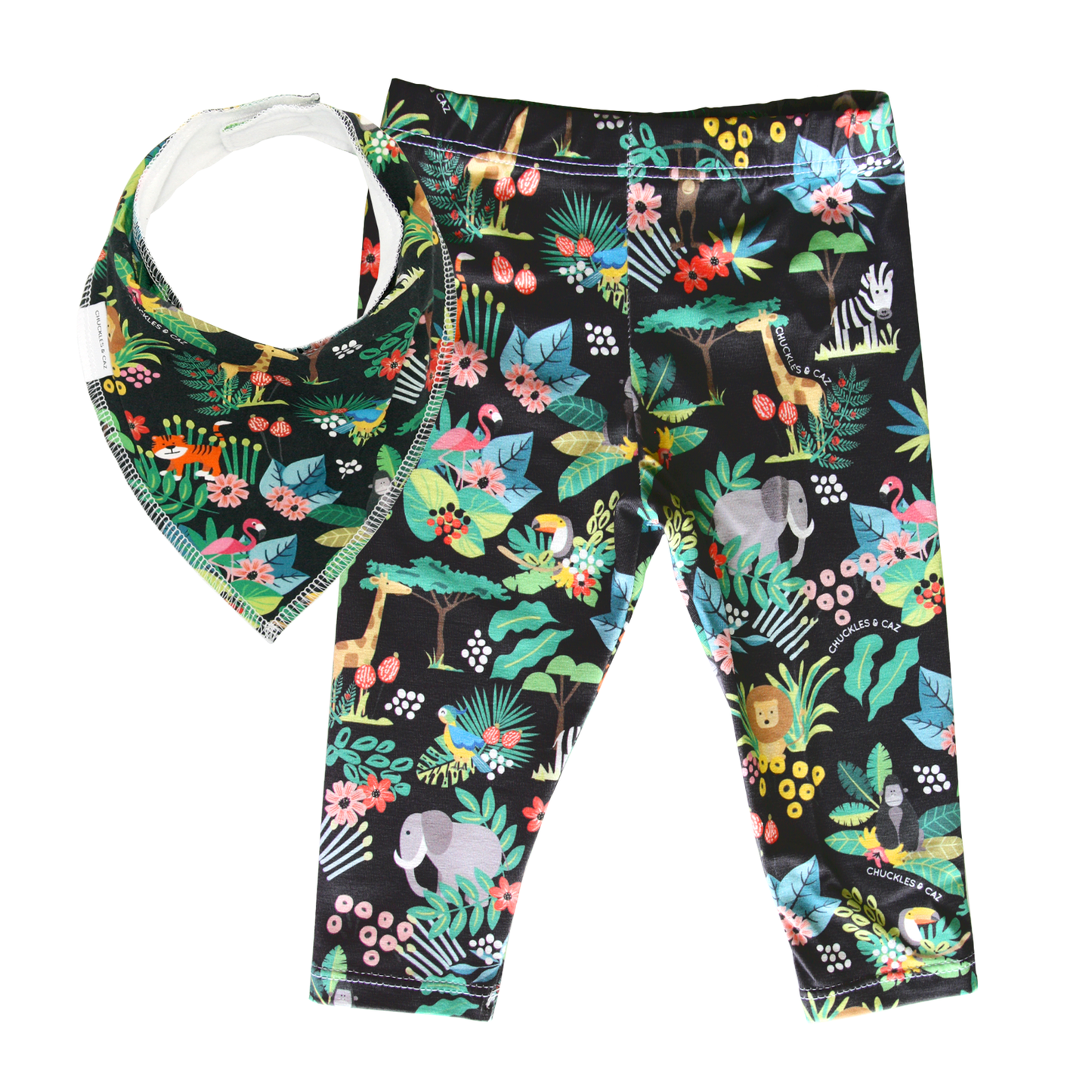 Jungle Dribble Bib & Leggings - Gift Set - Chuckles & Caz
