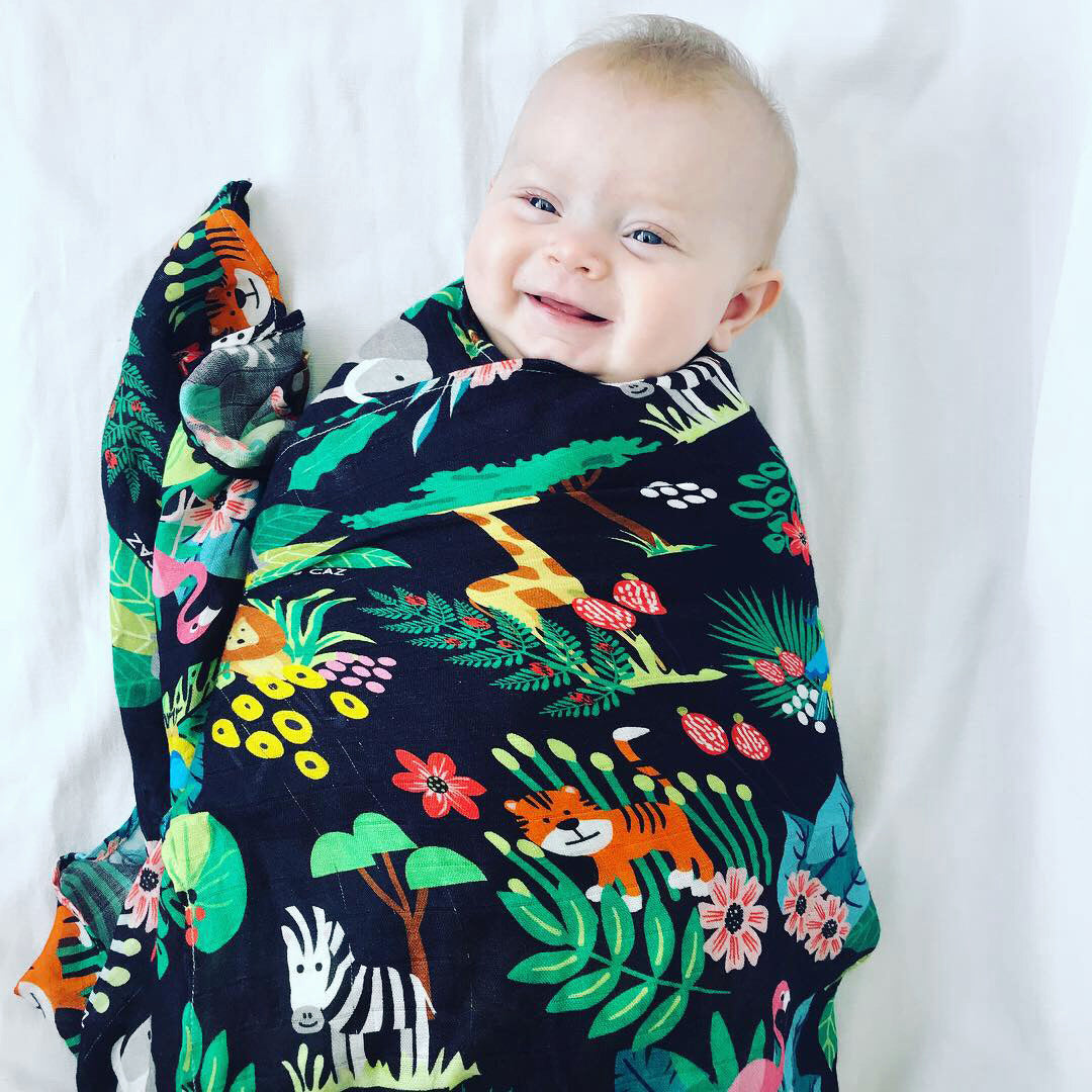 Jungle Muslin Swaddle - Chuckles & Caz