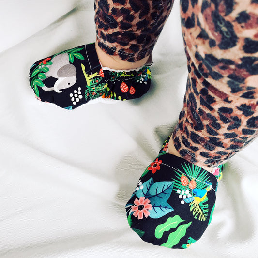 Jungle Baby Booties & matching Dribble Bib - Gift Set - Chuckles & Caz