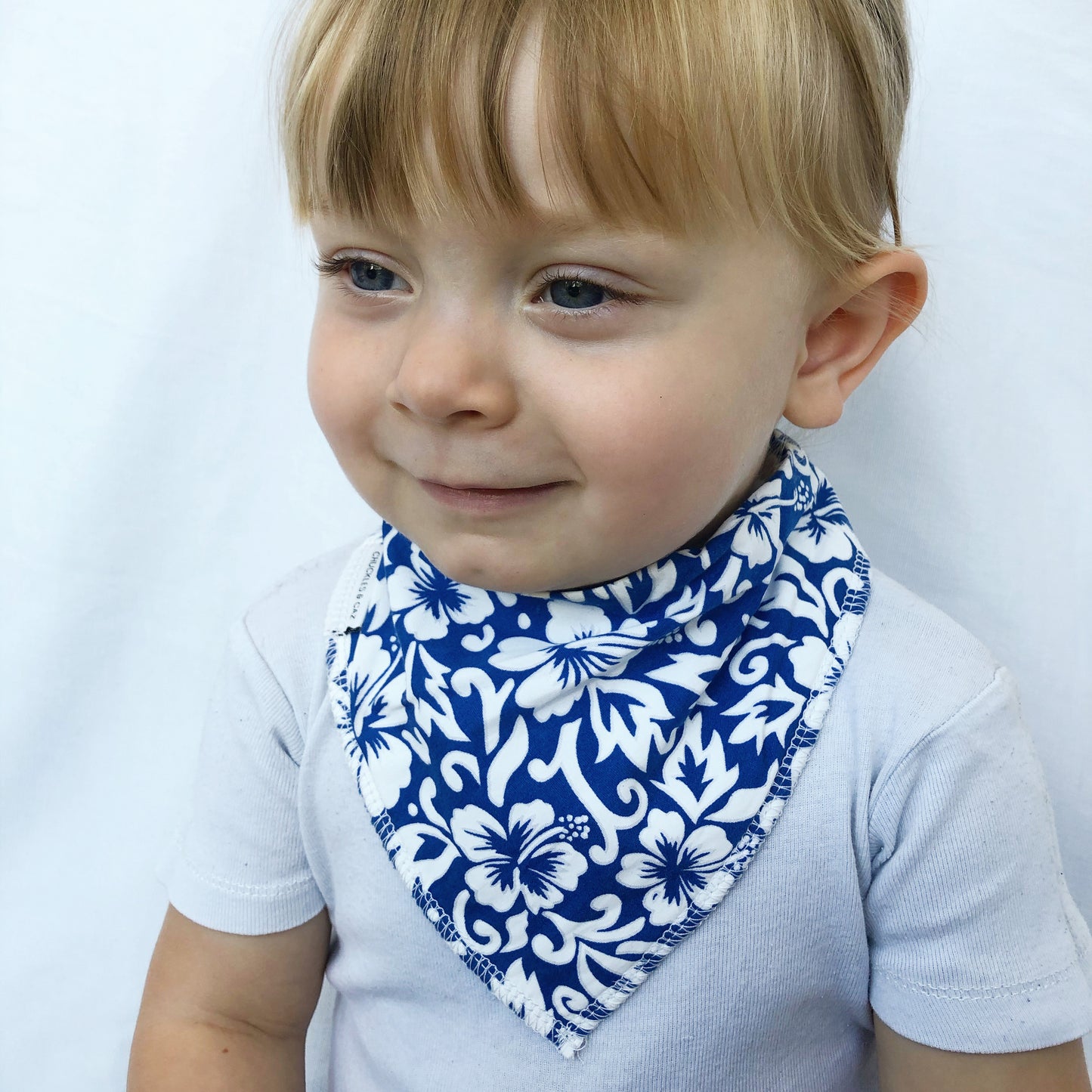 Light Blue Hawaiian Dribble Bib - Chuckles & Caz