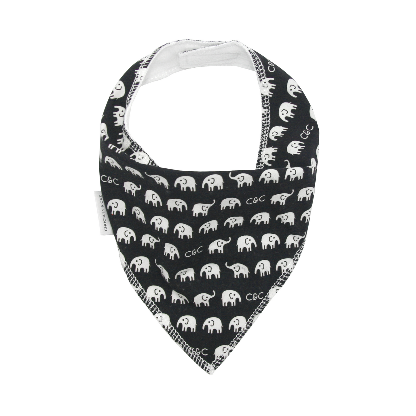 Navy Elephants Dribble Bib - Chuckles & Caz
