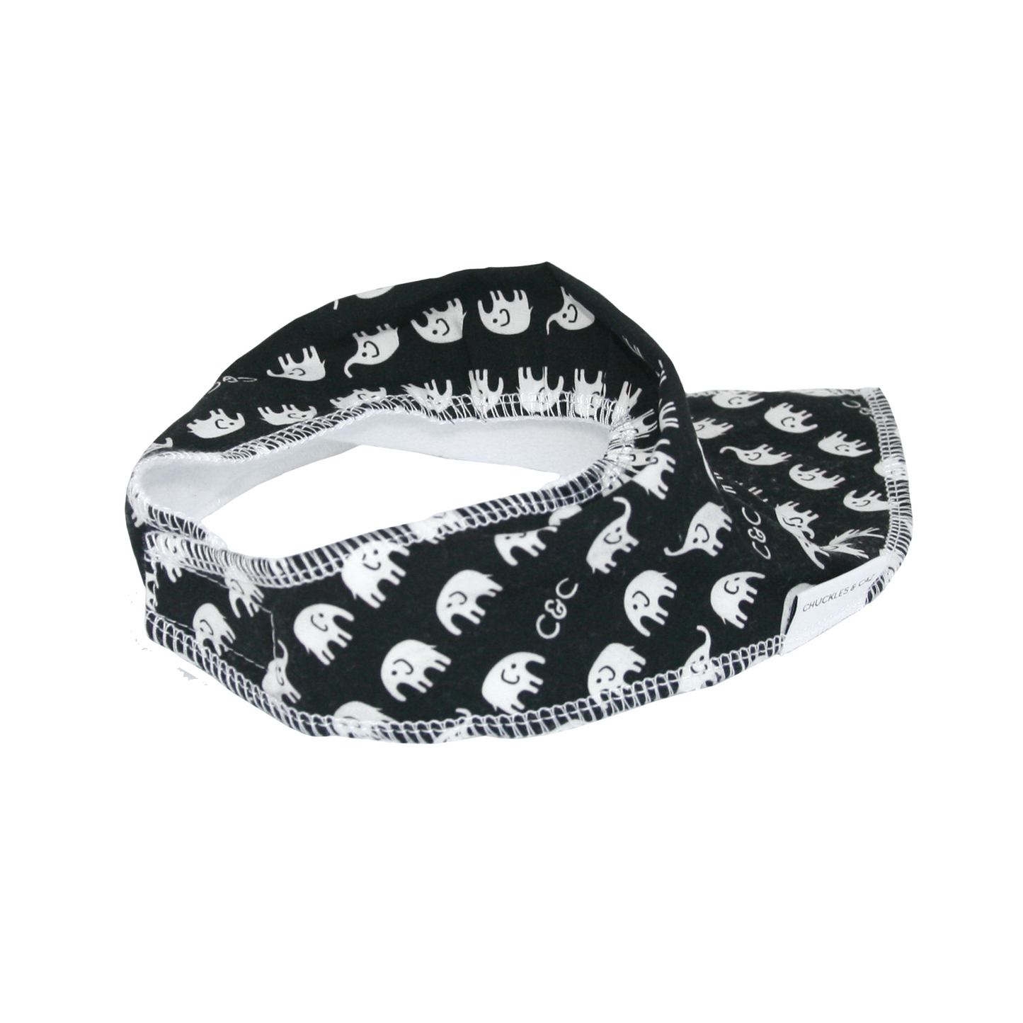 Navy Elephants Dribble Bib - Chuckles & Caz