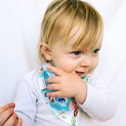 Ocean Watercolour Dribble Bib - Chuckles & Caz