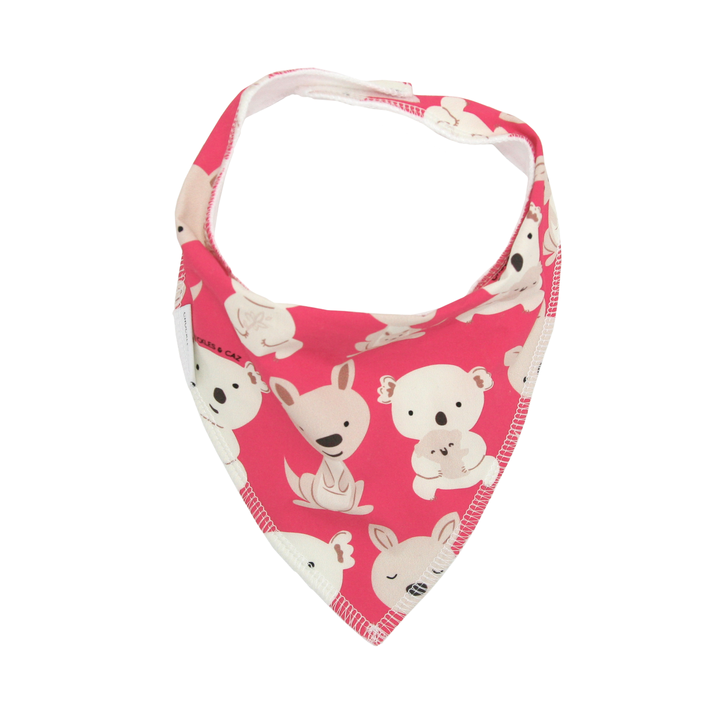 Pink Koala & Kangaroo Baby Booties & matching Dribble Bib - Gift Set - Chuckles & Caz