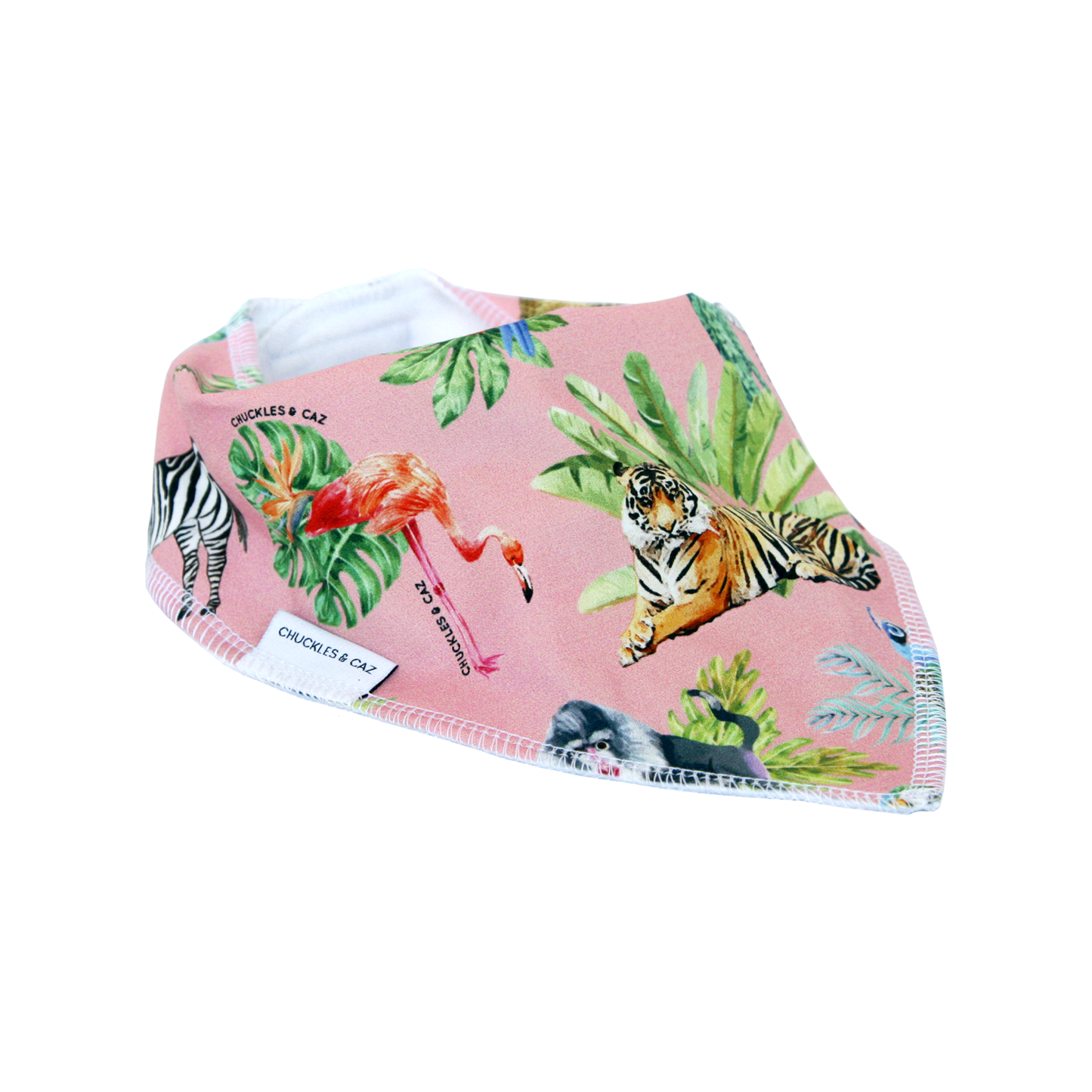 Pink Watercolour Jungle Dribble Bib