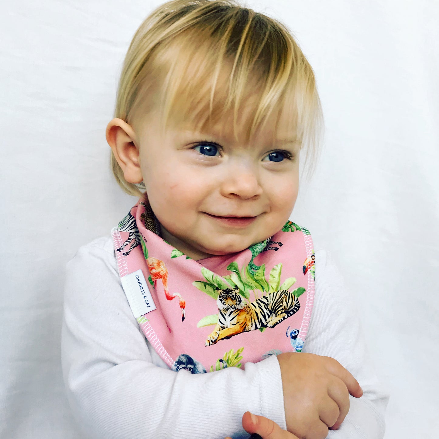Pink Watercolour Jungle Dribble Bib