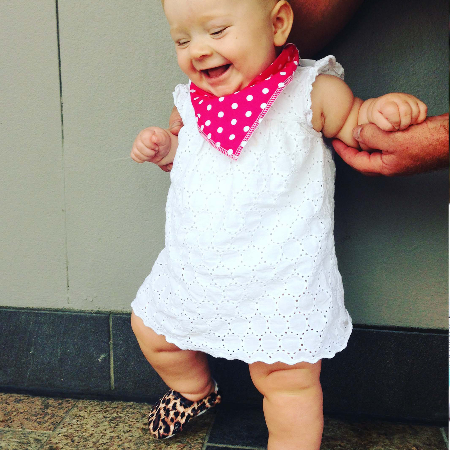 Pink Polk Dot Dribble Bib - Chuckles & Caz