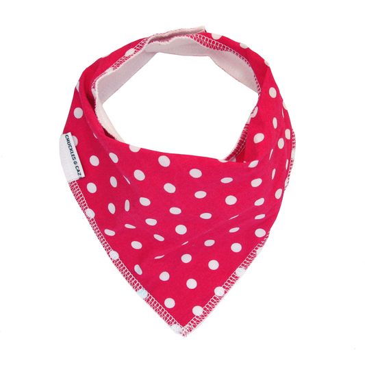 Pink Polk Dot Dribble Bib - Chuckles & Caz