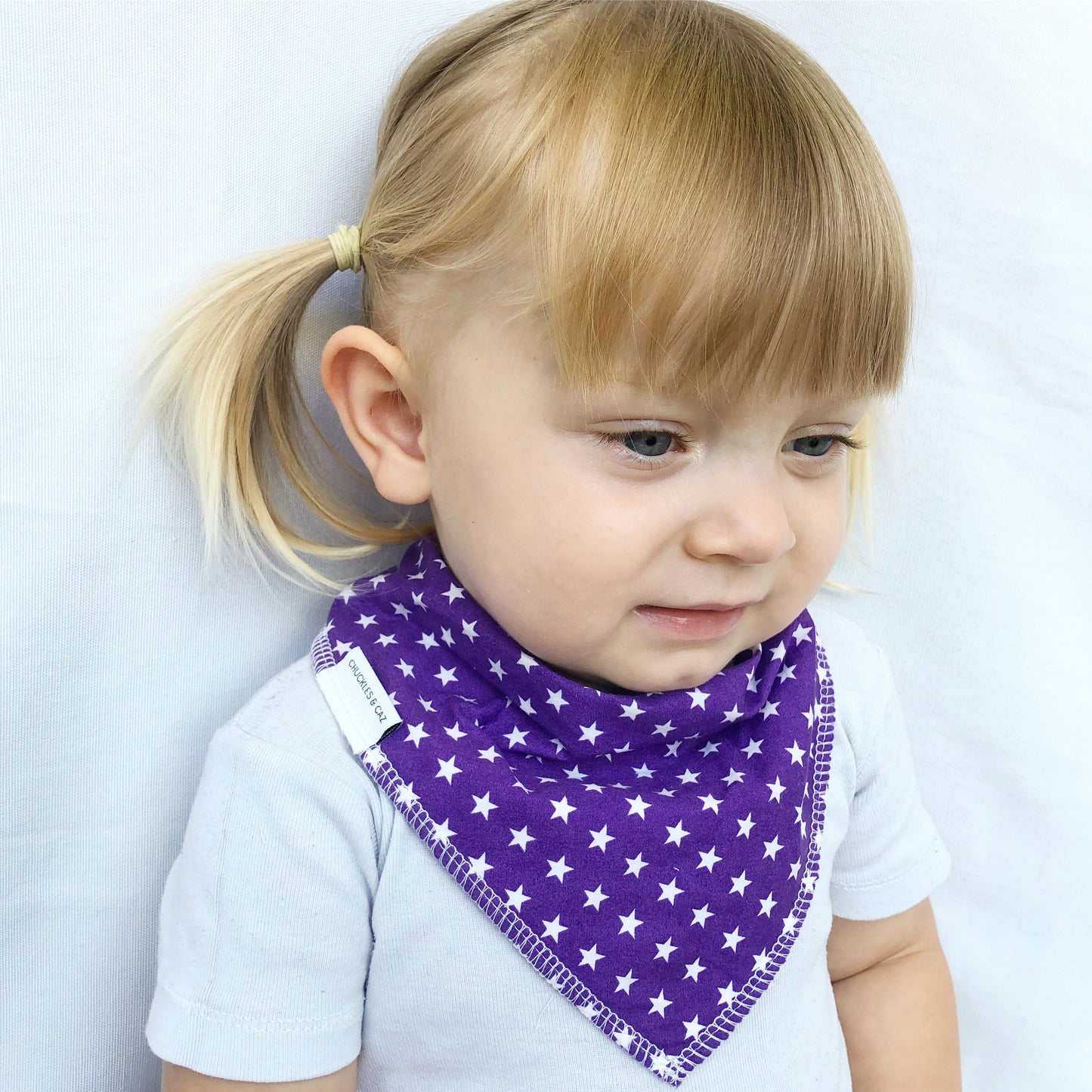Purple Stars Dribble Bib - Chuckles & Caz