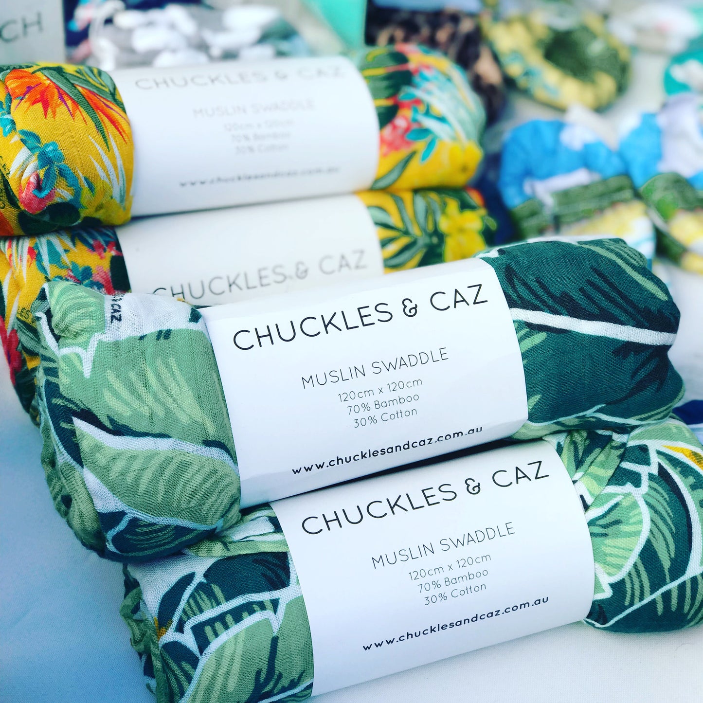 Tropical Palm Muslin Swaddle - Chuckles & Caz