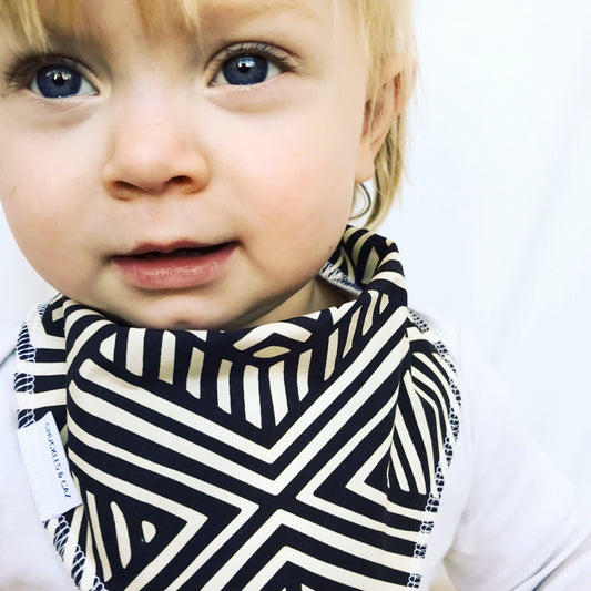 Tribal Geometric Dribble Bib & Baby Booties - Gift Set - Chuckles & Caz