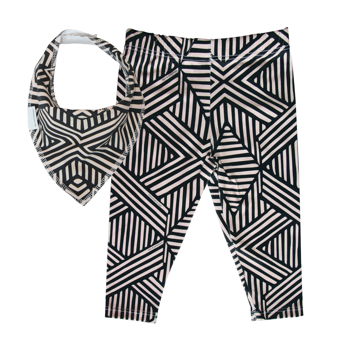 Tribal Geometric Dribble Bib & Leggings - Gift Set - Chuckles & Caz