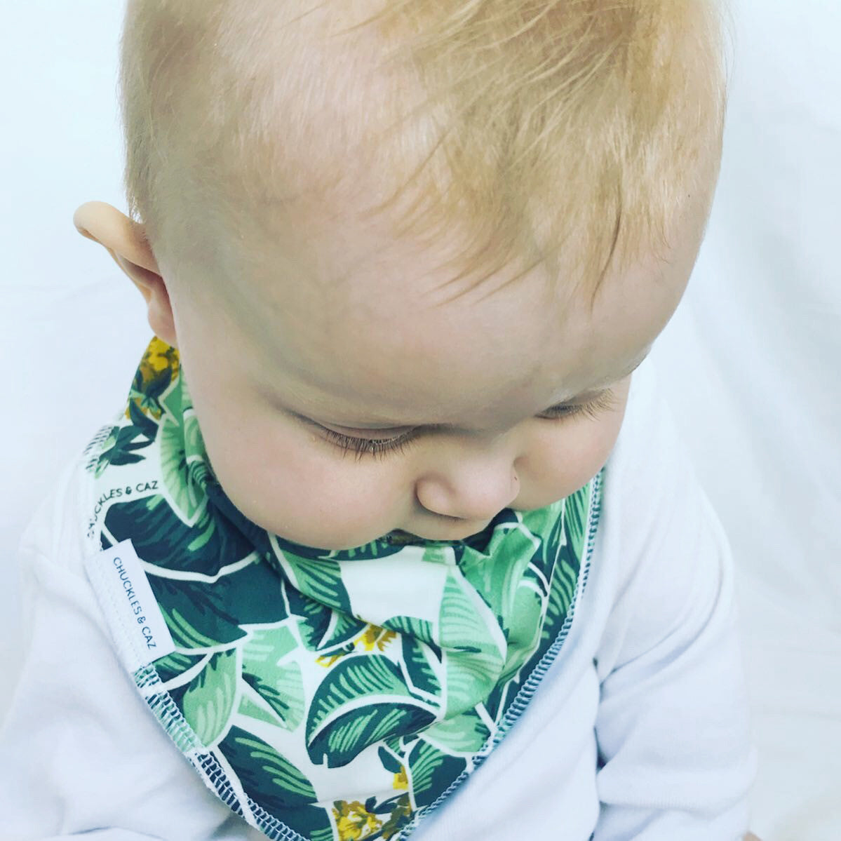 Tropical Palm Baby Booties & matching Dribble Bib - Gift Set - Chuckles & Caz