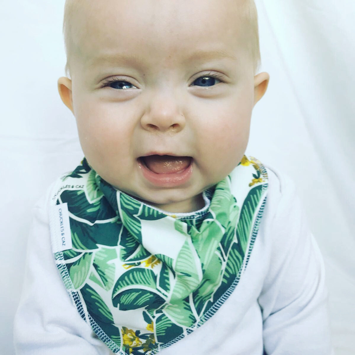 Tropical Palm Dribble Bib - Chuckles & Caz