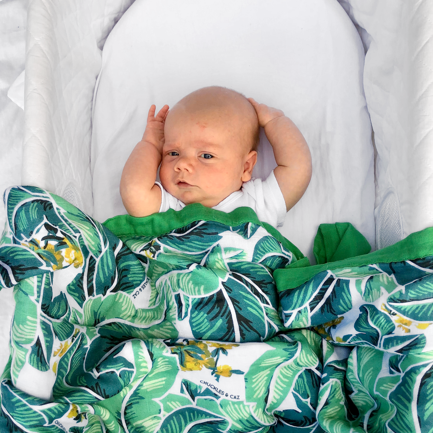 Tropical Palm Reversible Muslin Quilt