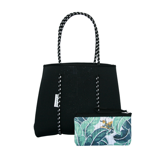 Reversible Neoprene Tote Bag & Muslin Swaddle - Gift Set - Chuckles & Caz