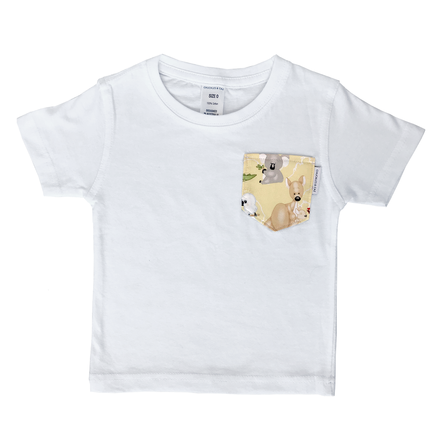 Cute Australian Animals Print Pocket Tee - Chuckles & Caz
